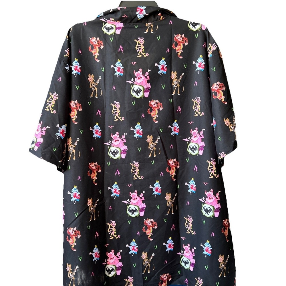 Count Chocula & Frankenberry In Band Black Button Down Collar 2XL‎ Polyester AOP - Picture 4 of 7